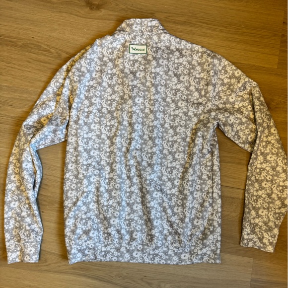 Waggle Gray Floral Men's Golf Long Sleeve - Picture 3 of 4